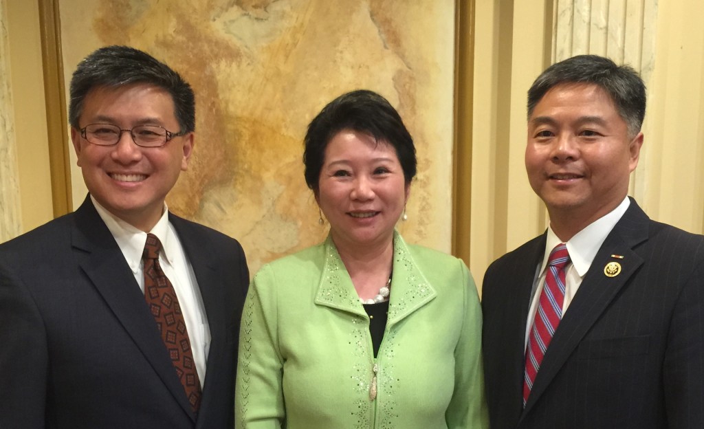 from Left : John Chiang , Lily Li , Ted Lieu . by Nick Ni 