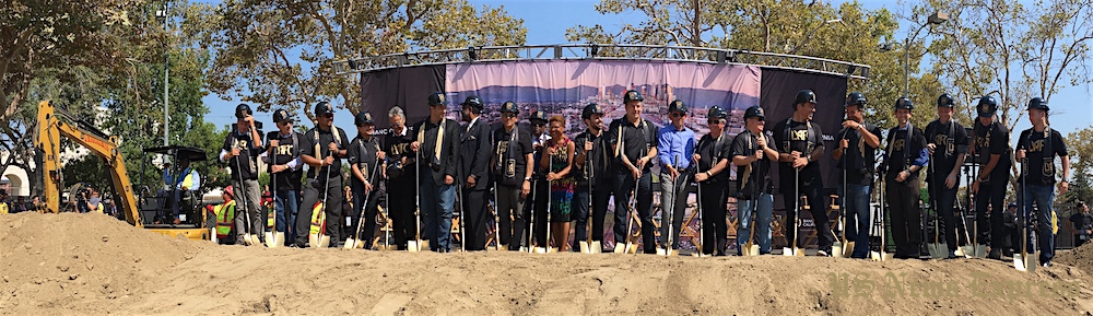  LAFC officially broke ground on their new home-Banc of California Stadium. Photo by Keyang Pang