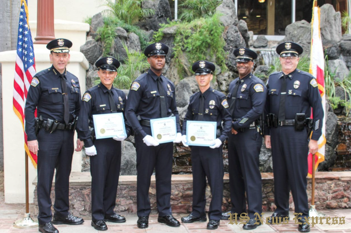 L-R:Chief of Airport Police David L. Maggard Jr., Officers Joel Santana, Christopher Claddy, Scott Hoang, Captain Tyrone Stallings, Captain Gregg Staar.